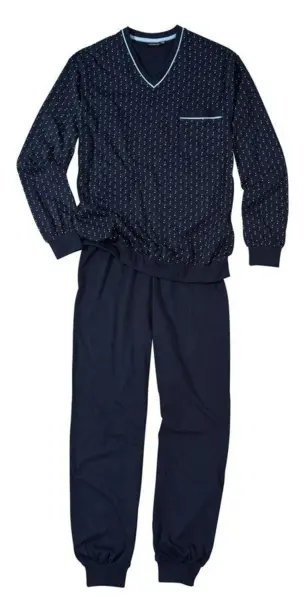 Navyblå med mønster