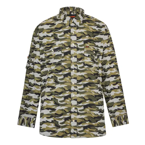 Skjorte i grønn camouflage - KAMRO (L/Æ)