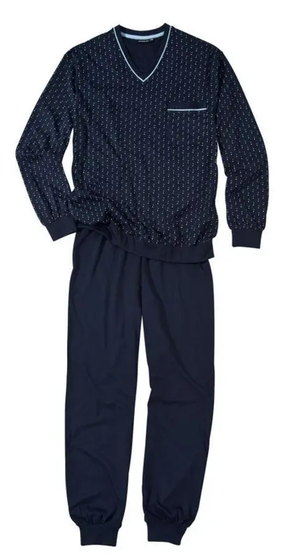 Navyblå med mønster