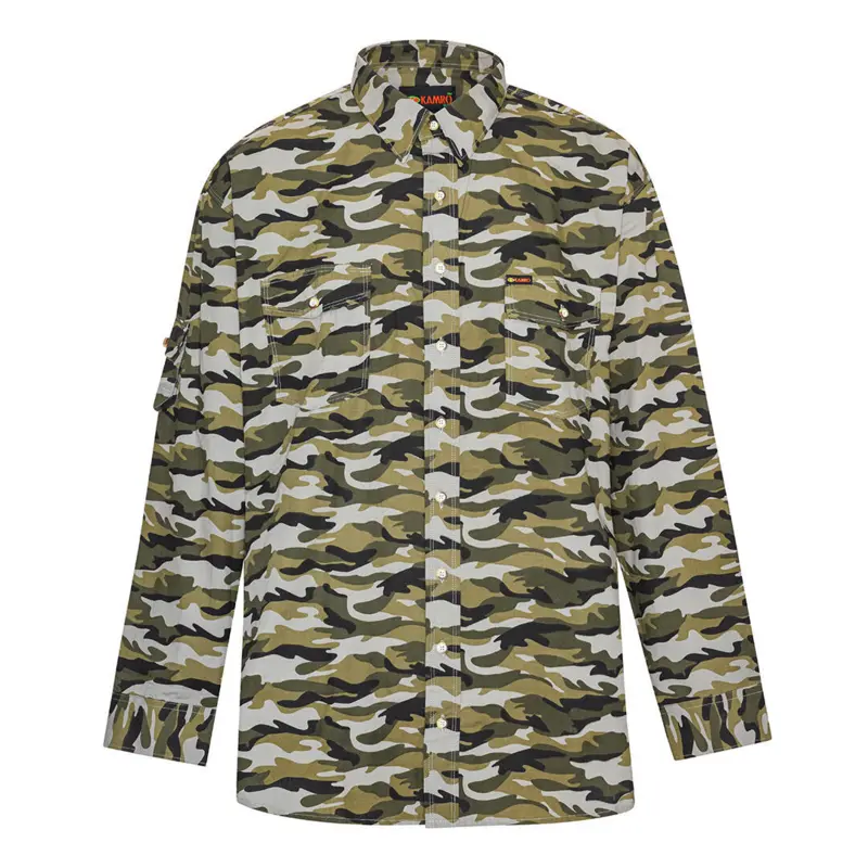 Skjorte i grønn camouflage - KAMRO (L/Æ)