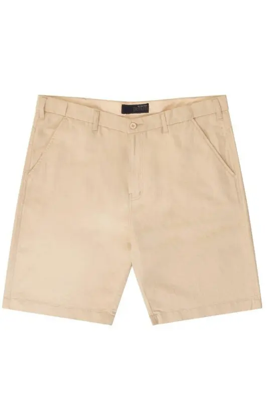 Beige linshorts (Adapt-a-Waist) - Ed Baxter