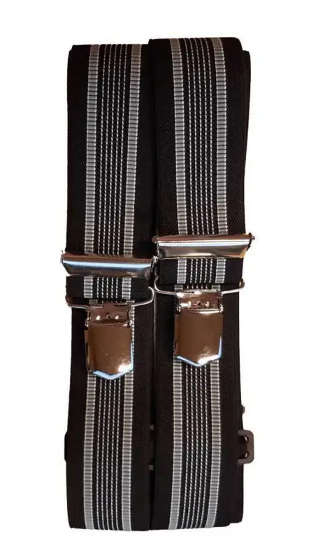 Svart med grå striper