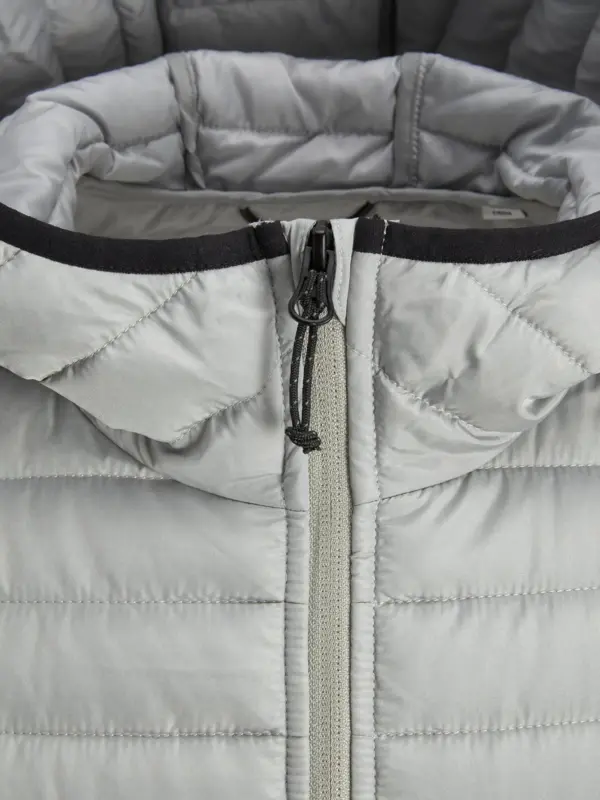 Grå quiltet jakke med hette - Jack & Jones