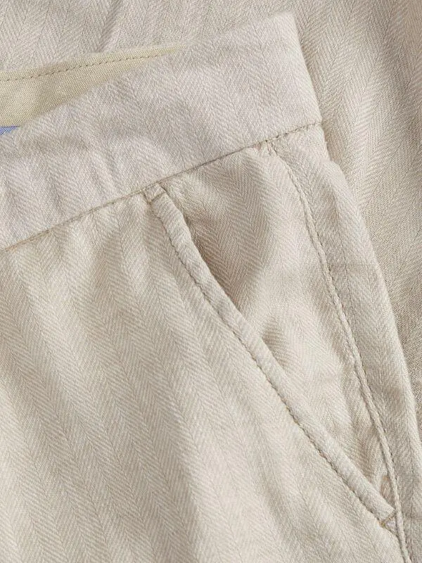 Beige/fiskebensmønster - Lomme