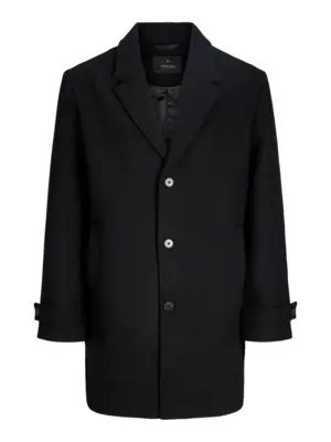 JPRBLAWALTER Black Wool Blend Coat
