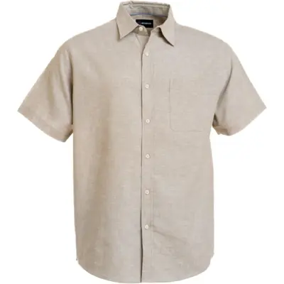 Beige lin/bomull skjorte