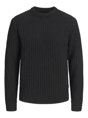 JJJAXON Black Knit Crew Neck