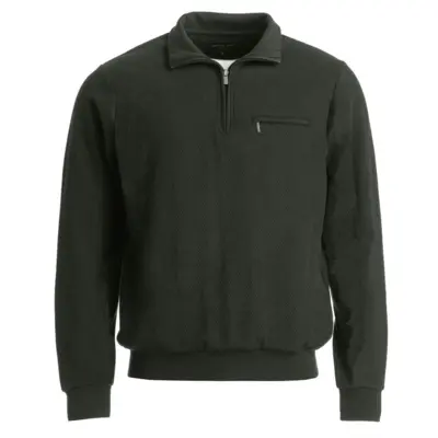 LINUS Mørk oliven Sweatshirt med 1/4 zip