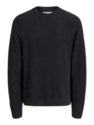 JCOFUSION Sort strikket label crew neck